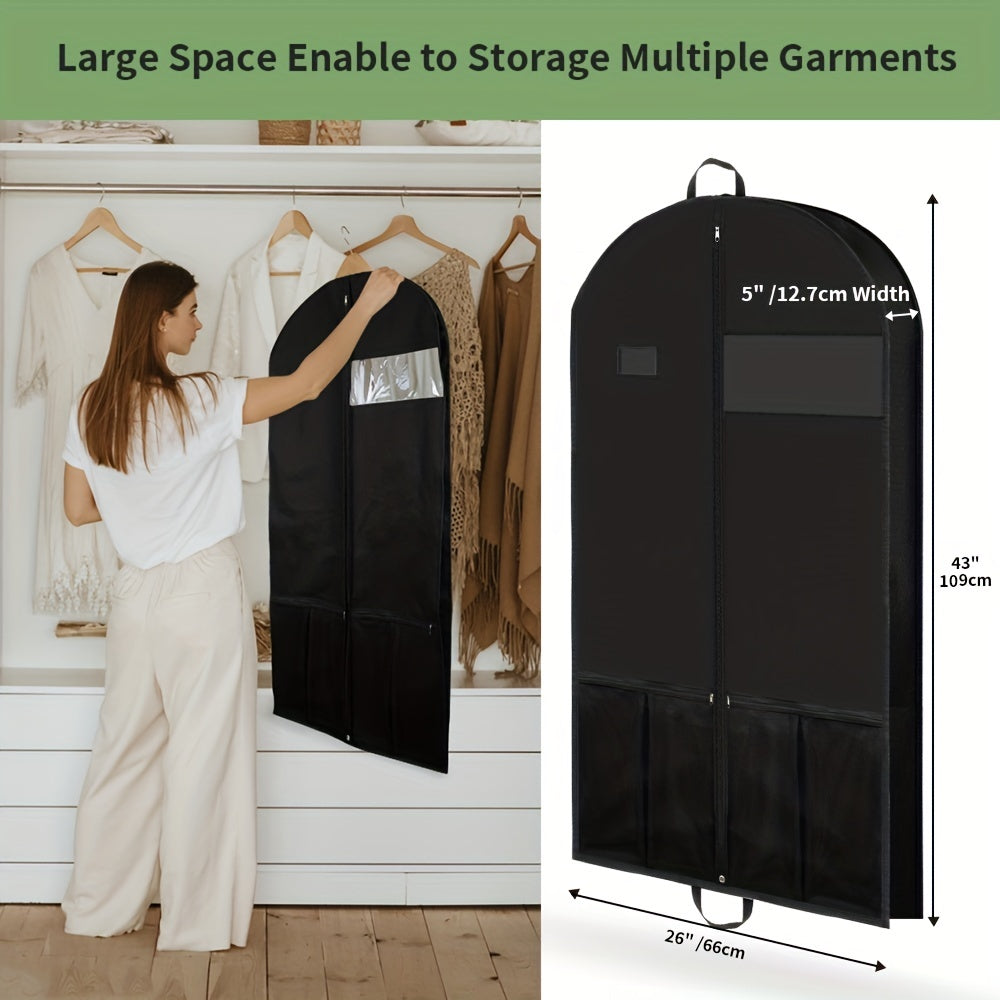 Heavy Duty Garment Bag for Dresses and Coats with Zipper Travel Storage