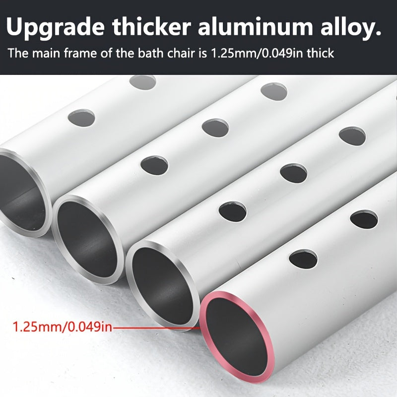 Folding Shower Chair with Adjustable Height Non-Slip Seat for Elderly and Pregnant Women