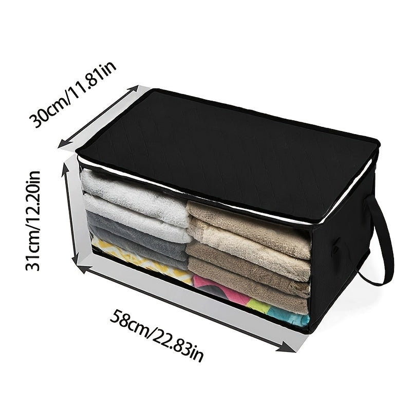 Foldable Storage Boxes with Transparent Window and Handles for Closet Dorm Home Organization
