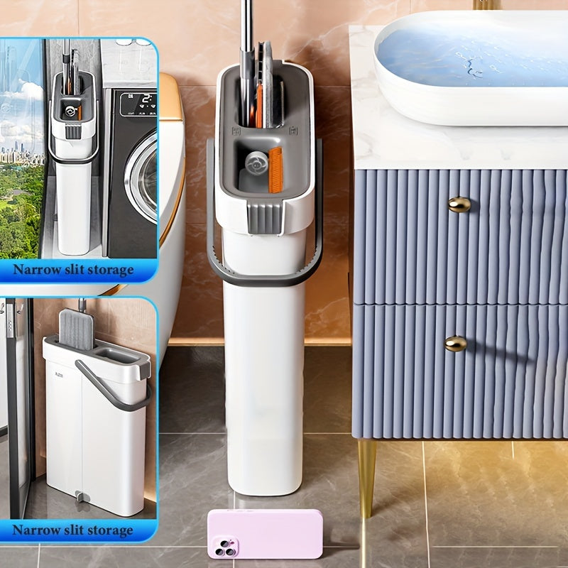 Qo'lda ishlatiladigan mop va kova to'plami barcha sirtlar uchun, mustahkam plastmassa, 2-in-1 tozalash