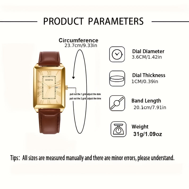 Ladies Quartz Watch Alloy Square Analog Shock-Resistant Fashionable Non-Waterproof