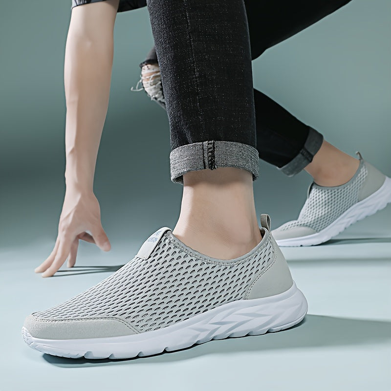 Men's Mesh Slip-On Sneakers Breathable Athletic Walking Shoes