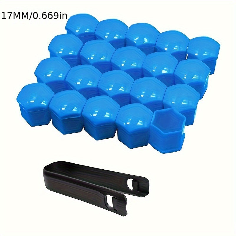 20 Pcs Wheel Nut Rim Cover 17mm Car Hub Screw Protection Anti-Theft