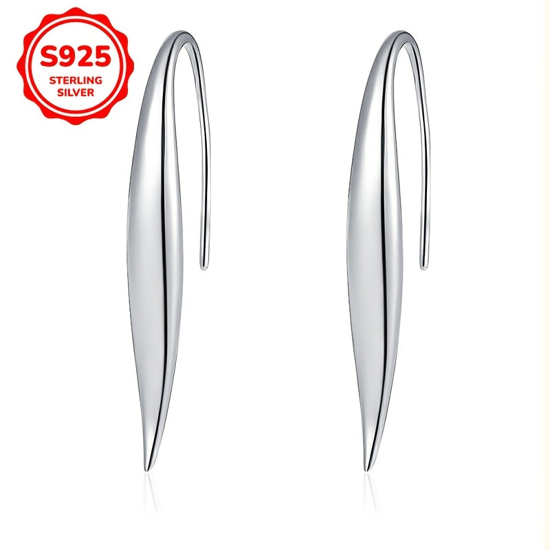 Ayollar uchun maxsus, zamonaviy va nafis egri tutqichli sirg'alar, har kuni kiyish va sovg'a berish uchun mukammal - 925 sterling kumushdan tayyorlangan