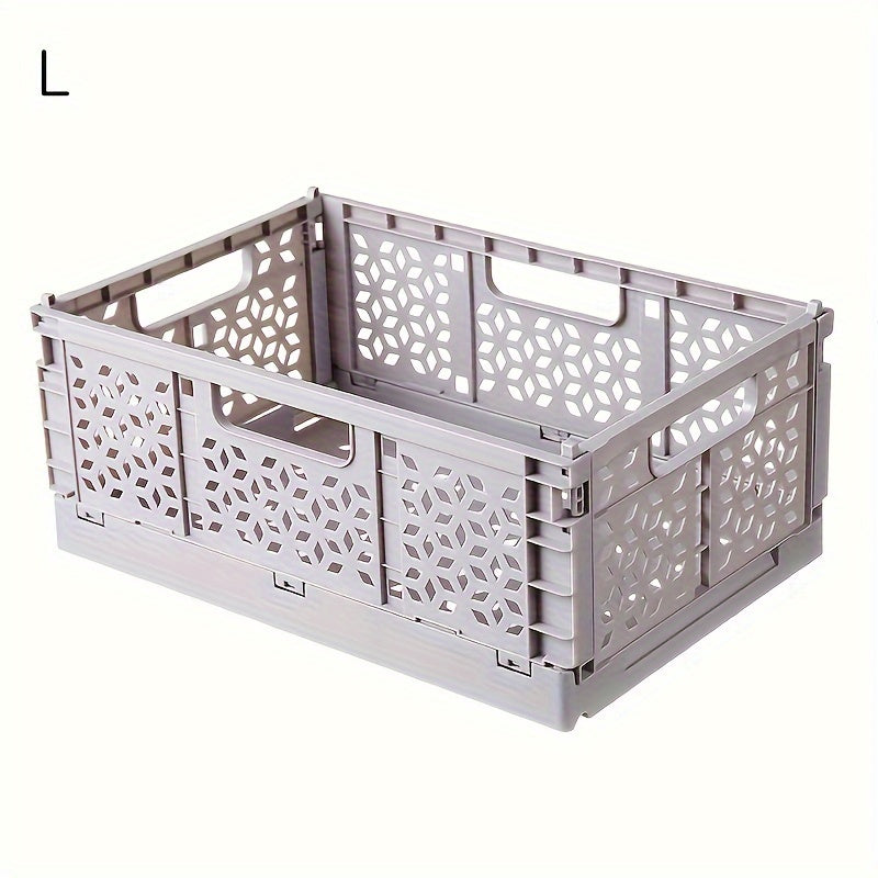 Plastic Folding Storage Basket with Handle for Snacks Fruits and Cosmetics