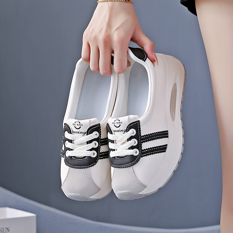 Women's Casual Low Top Sneakers Fabric Inner All-Season White