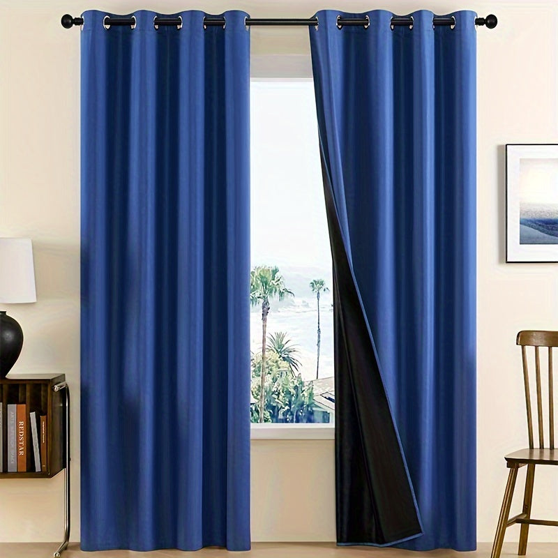 Blackout Curtain Panels Water-Resistant Grommet Top for Living Room Bedroom