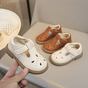 Girls Flats Spring Autumn Breathable Soft-Soled Princess Shoes Round Toe PU Comfortable