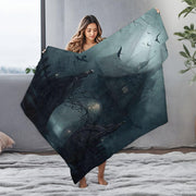 Electric Gothic Flannel Throw Blanket with Bold Print, Soft, Machine Washable