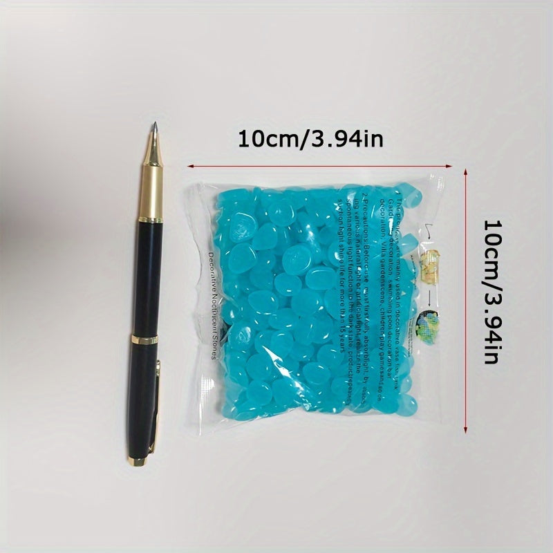 Glow-in-the-Dark Aquarium Stones for Fish Tanks and Gardens 200 Pieces