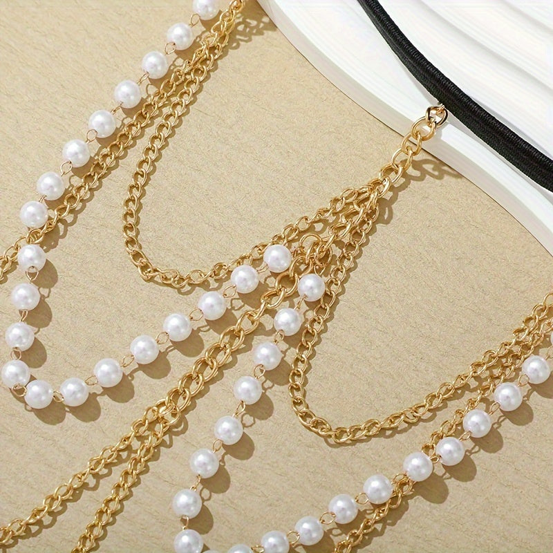 Yevropa va Amerikada mashhur bo'lgan, marvaridlar, elastik ip va ko'p qatlamli, issiq sotiladigan sexy retro oyoq zanjiri.