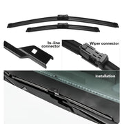 Universal Windshield Wiper Blades - Durable Rubber, Easy Install, Set of 3