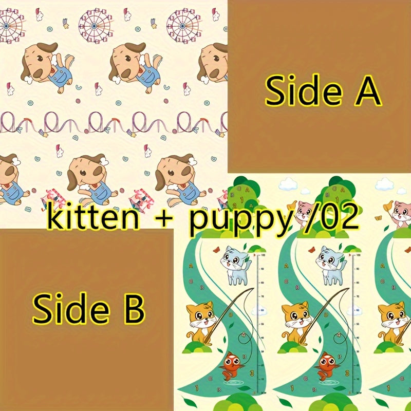Kids Play Mat Reversible Cartoon Design Extra Plush Durable Crawling Safe 177cm x 117cm