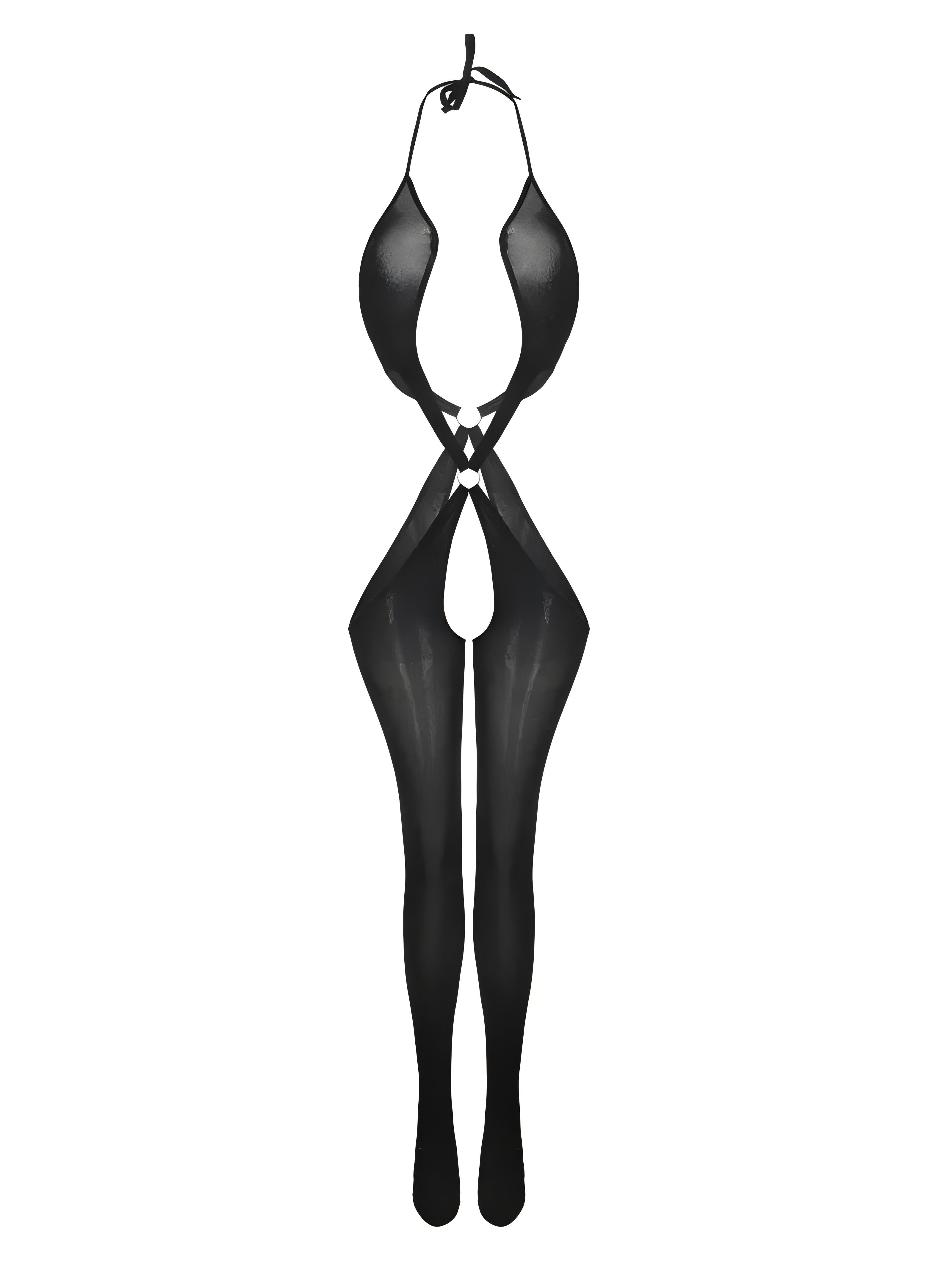 Women's Crotchless Bodysuit and Bodystocking Set Open Crotch Garter Lingerie