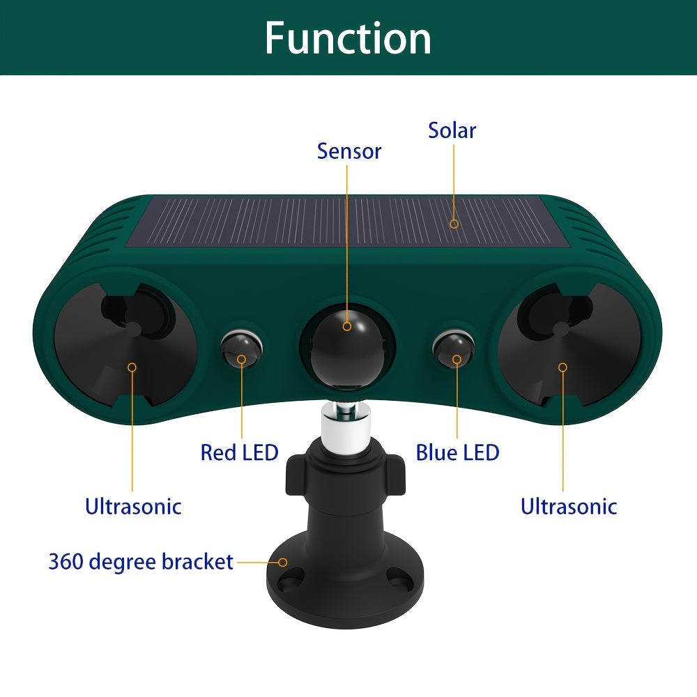 2024 Ultrasonik Quyosh Hayvonlarni Oldini Olish Sensorli Harakat Sensorli Signal Chiroqlari bilan