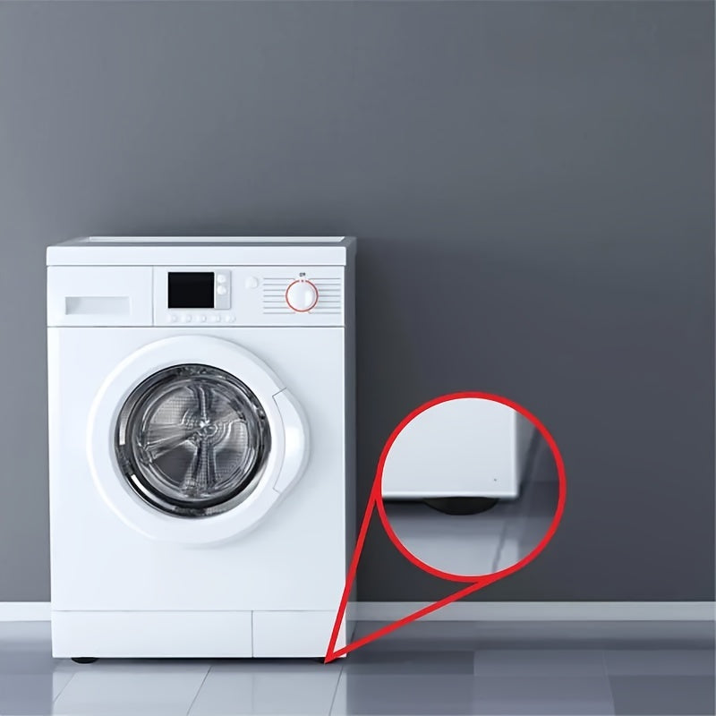 4Pcs Vibration Damping Pads for Washing Machines and Dryers Black Glossy Noise-Reducing