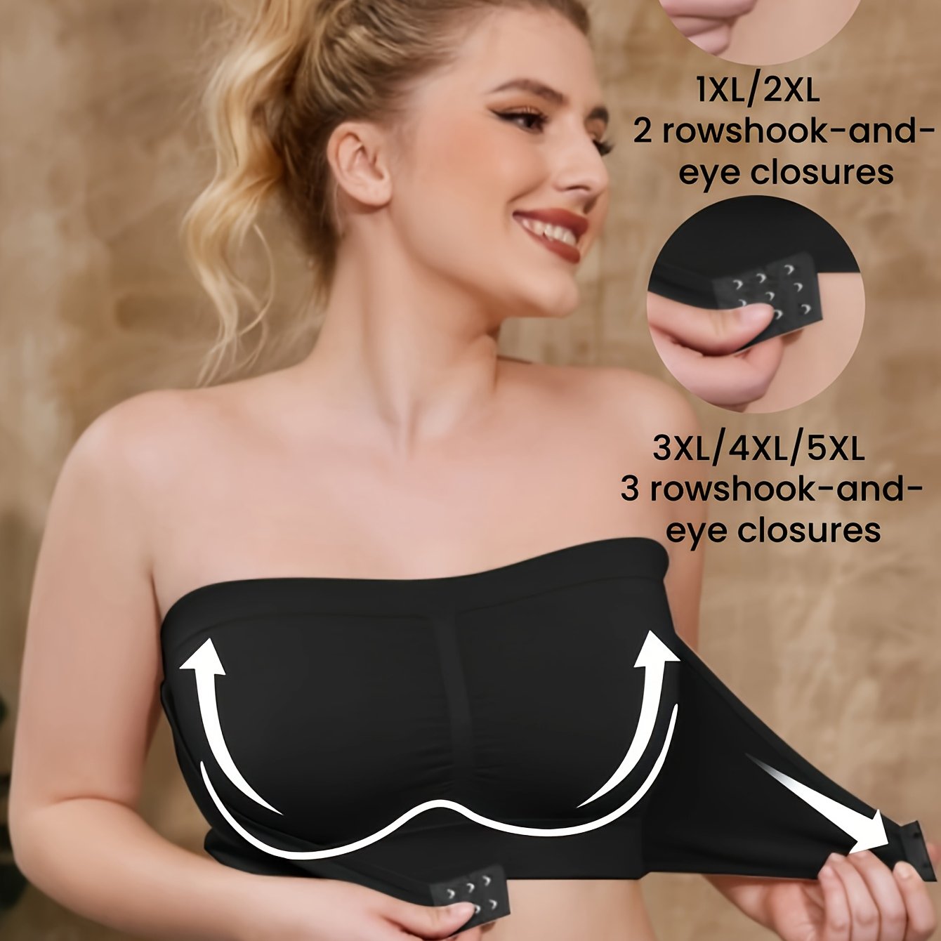 Plus Size Women's Sports Bra Breathable No-Shoulder Adjustable Workout Yoga