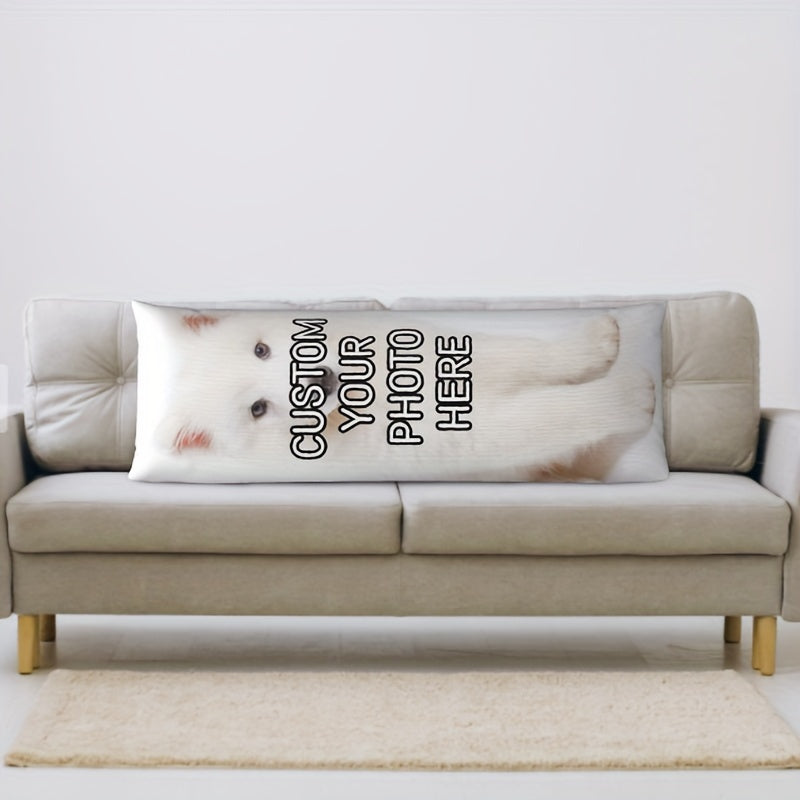 Pet Plush Pillow with Custom Pet Photo Double-Sided Soft Long Hug Design 50.8x137.16 cm