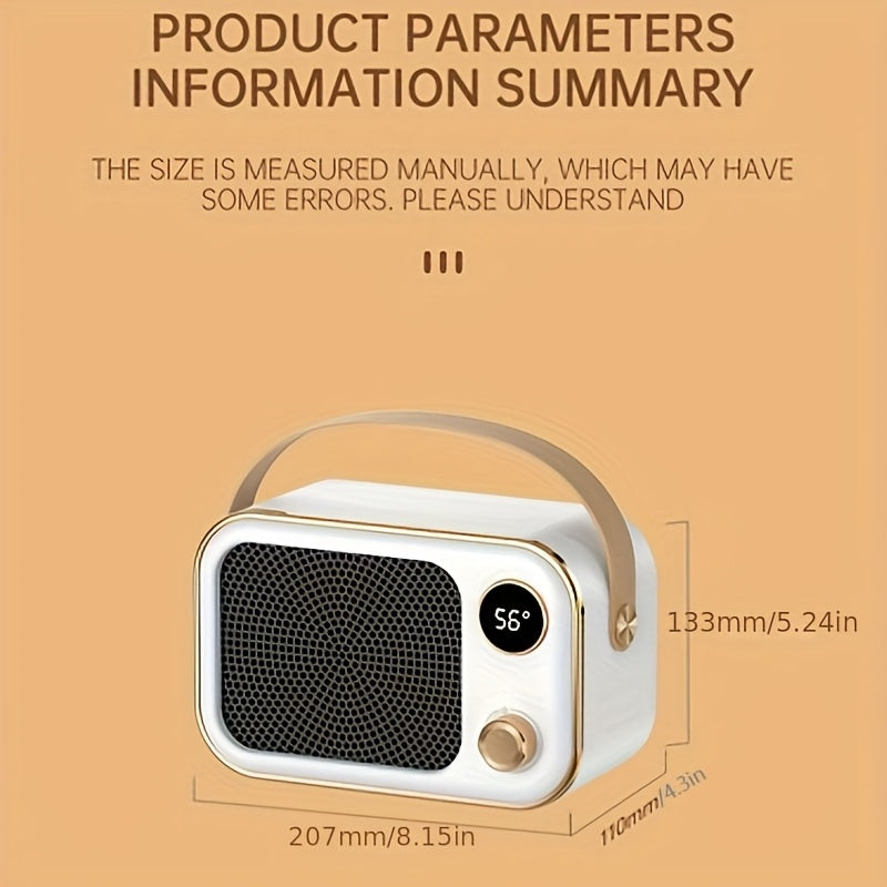Calefactor portátil de 1200W con protección contra sobrecalentamiento y funcionamiento silencioso para dormitorio y oficina