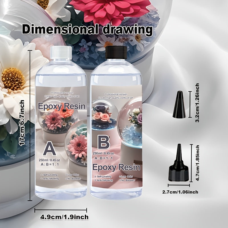 Kit de resina epoxi transparente de 16 oz para manualidades, joyería, decoración del hogar, a prueba de agua, curado rápido