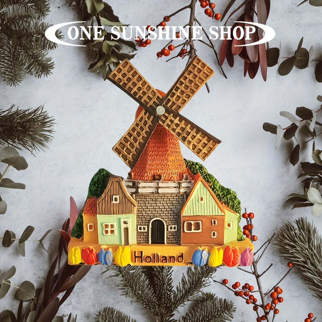 Ijodiy rezin shamol g'ildirakli magnitli muzlatgich bezaklari uchun uy tashqarida sayohat