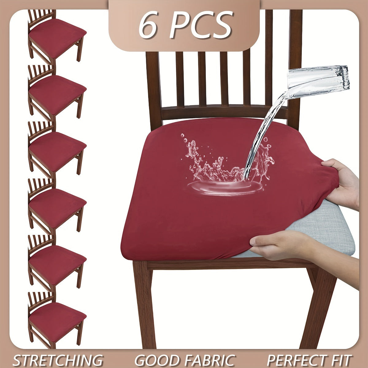 Высокоэластичные чехлы для стульев однотонных цветов, 4 или 6 штук в наборе. Пылезащитные и водоотталкивающие, washable и съемные. Идеально подходят для гостиных, столовых и отелей.