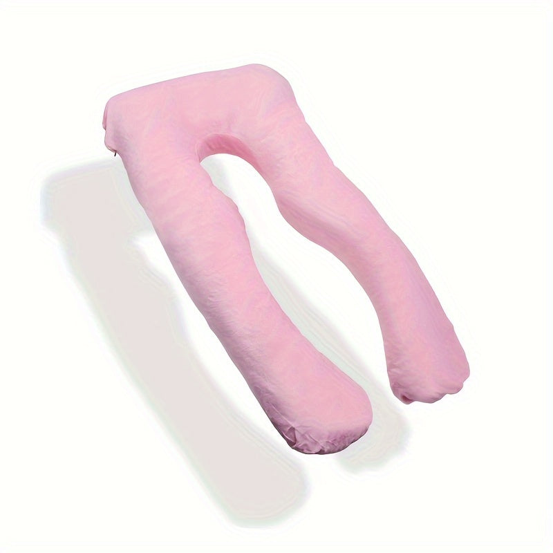 U-Shaped Maternity Pillow Full Body Support Plush Cover Included Gray Pink Blue Black