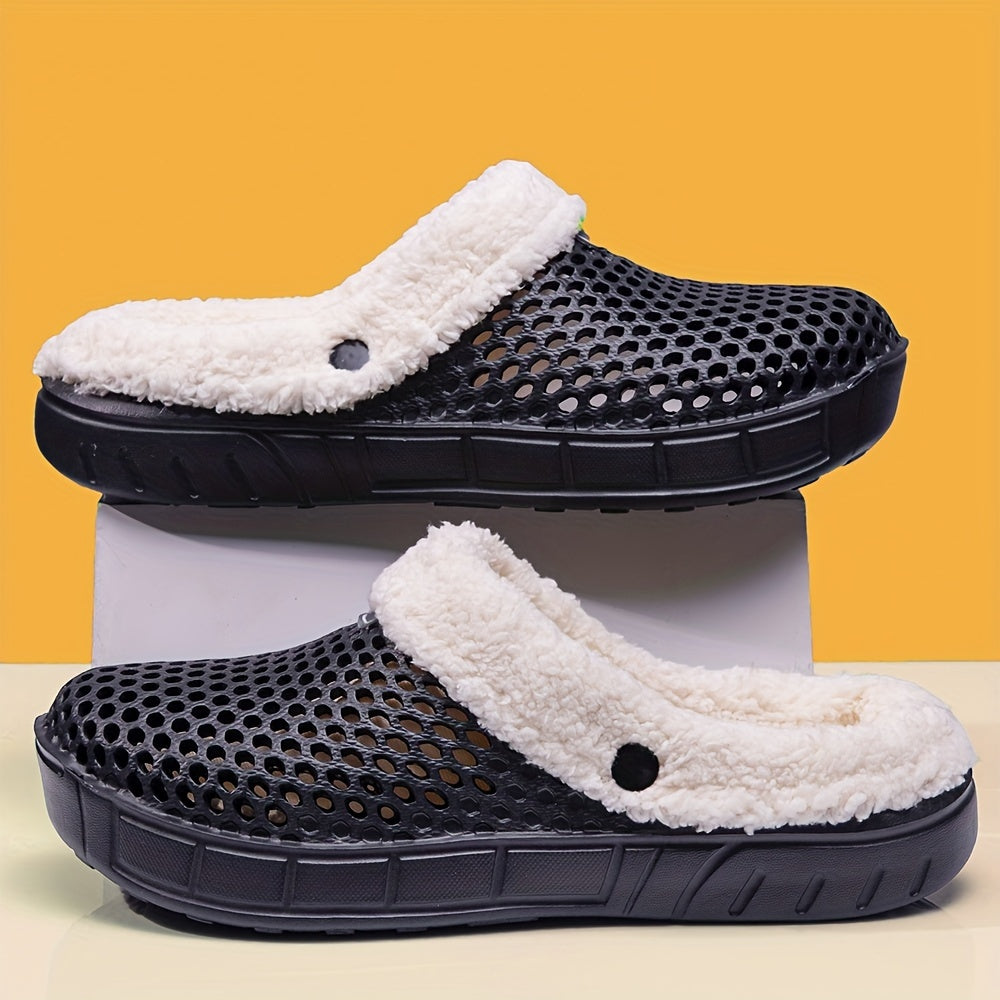 Ayollar uchun bo'shliqli klogs, oson kiyinadigan, mo'ynali ichki qismi bilan issiq, kundalik kengaytirilgan o'lchamdagi poyabzal