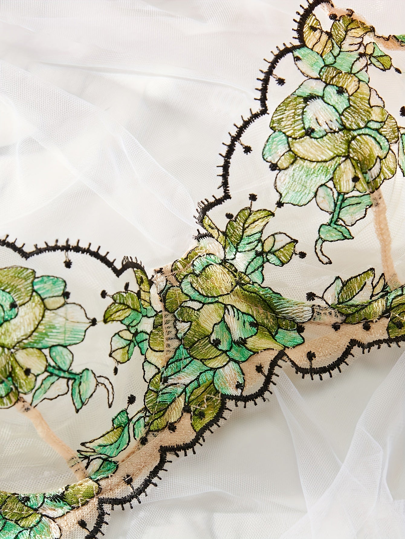 Mesh Embroidered Underwear Set for Women with Comfortable Fit