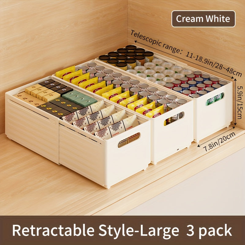 Caja de almacenamiento de ropa expandible con recipiente de plástico retráctil para cocina, dormitorio, baño y oficina