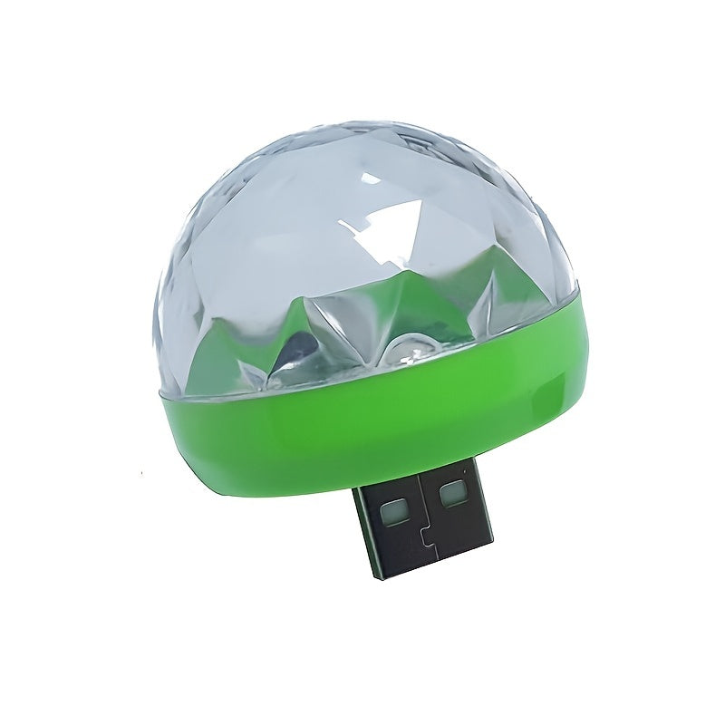 1 USB Mini Disco Light ovozga ta'sir qiluvchi va ko'p rangli LED-larga ega, partiyalar, klub va karaoke uchun mukammal.