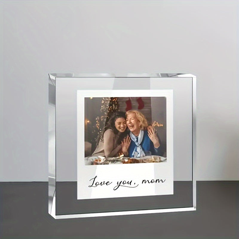 Acrylic Photo Frame for Mom Engraved Dear Mom I Love You Indoor Outdoor Decor