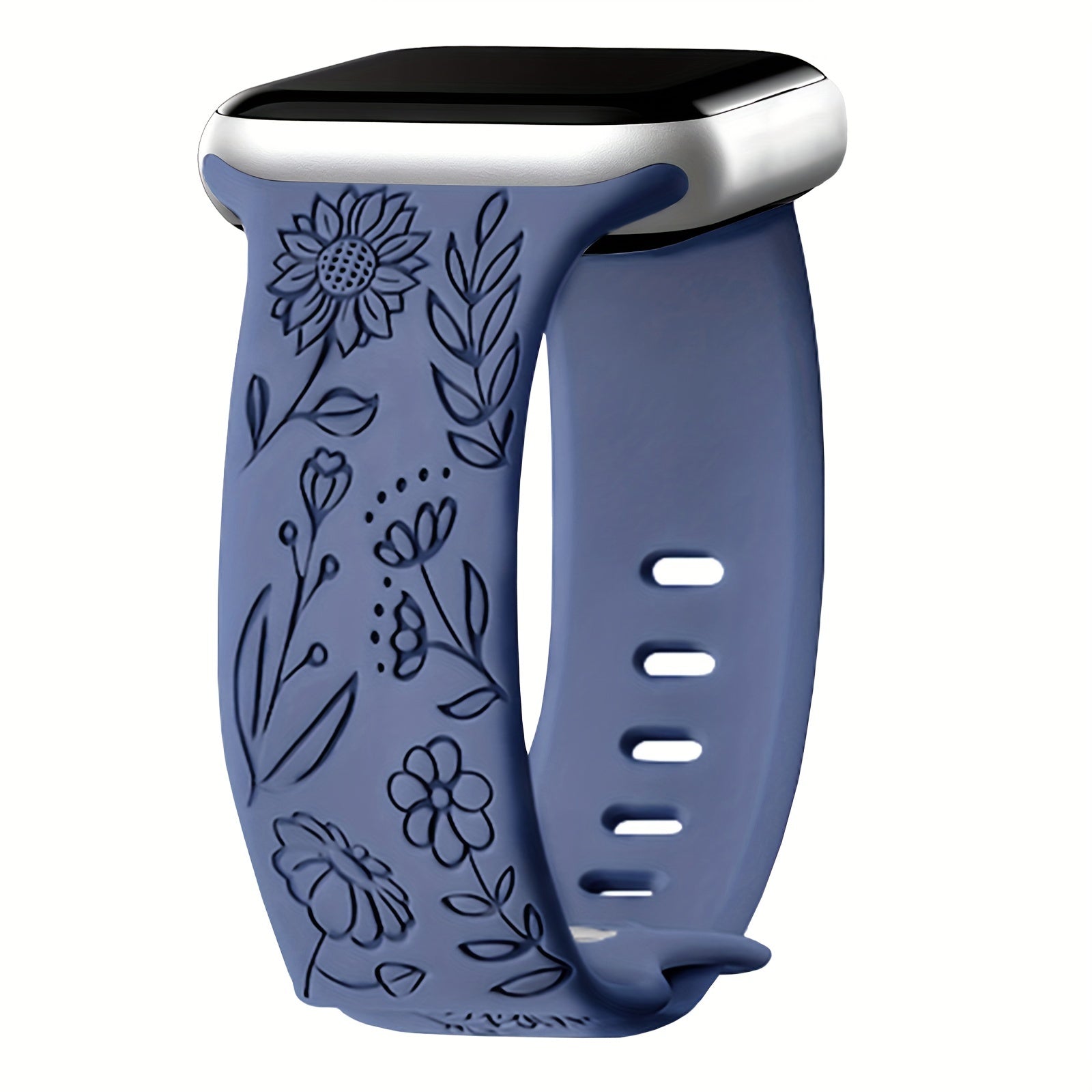 Women's Floral Silicone Apple Watch Band Compatible with Series 1-9 and Ultra