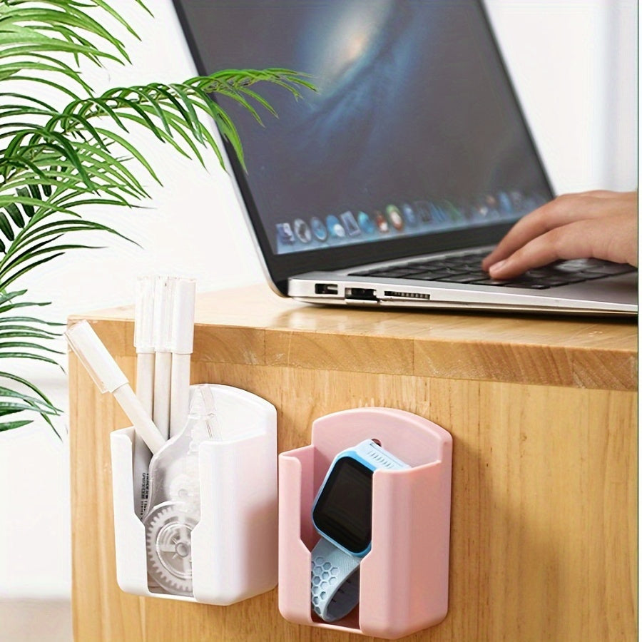 Wall-Mounted Remote Control Storage Box Adhesive Organizer for TV and Air Conditioner Racks