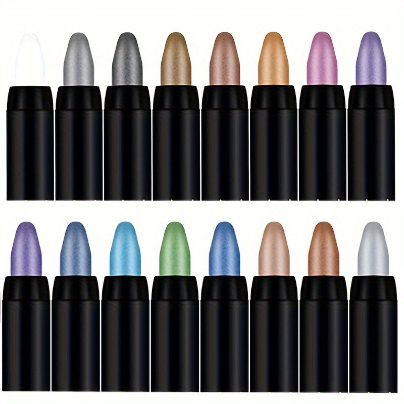 Waterproof Eyeshadow Pencil 16 Colors Matte and Shimmer Long-Lasting Rotatable