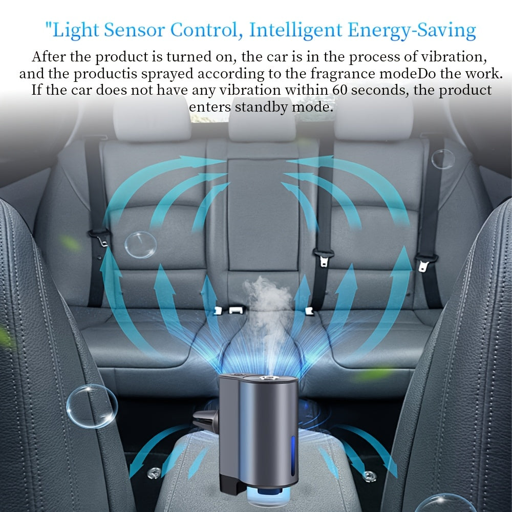 Smart USB Car Aroma Diffuser Essential Oil Humidifier 3-Speed Rechargeable Battery