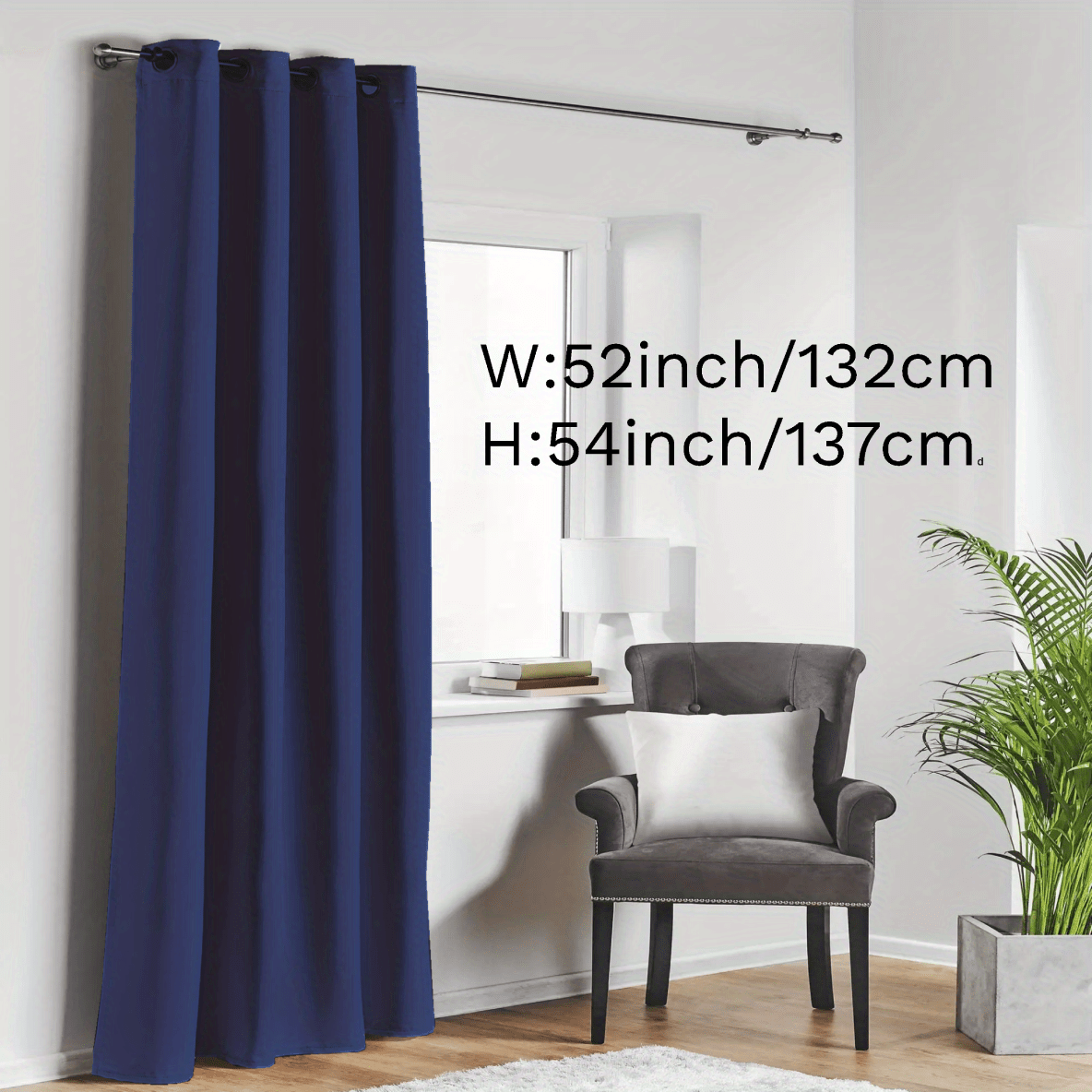 Blackout Curtain with Loop for Bedroom and Living Room Heat Insulation Noise Reduction 180g