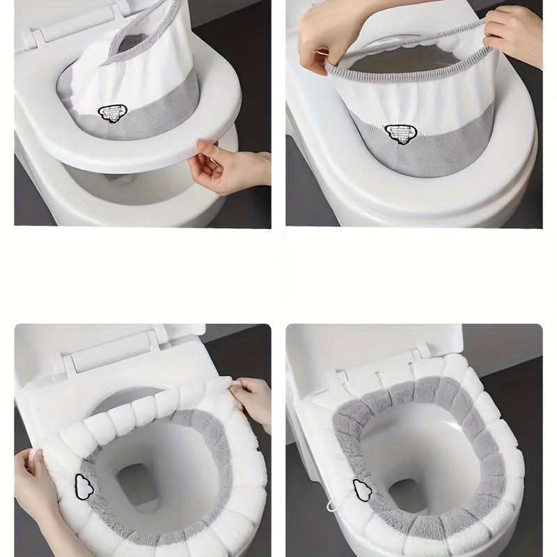Washable Knitted Toilet Seat Cushion Warm and Comfortable