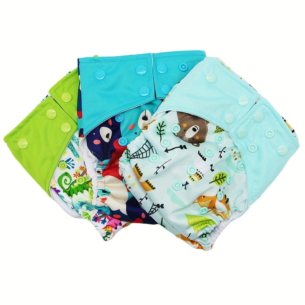 3-Piece Reusable Cloth Diaper Set for Infants 0-2 Years Adjustable Washable