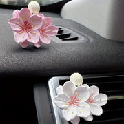Conjunto de ambientadores para coche con aroma floral, diseño de peonía, clip de ventilación para interior del coche