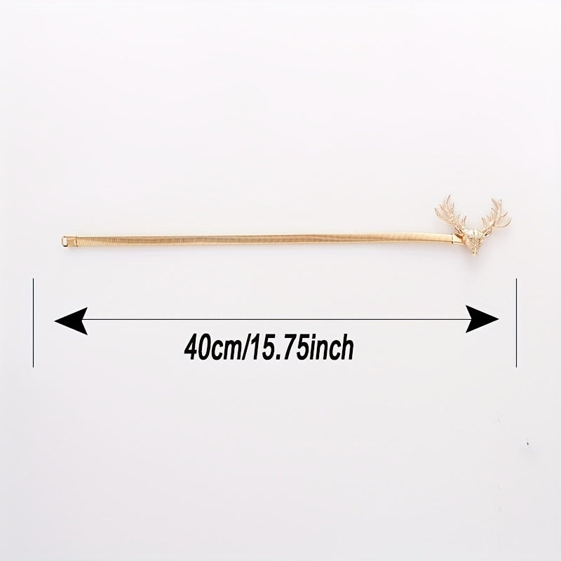 Set of 2 Nordic Style Deer Head Elastic Curtain Buckles Macrame Window Holdbacks for Living Room