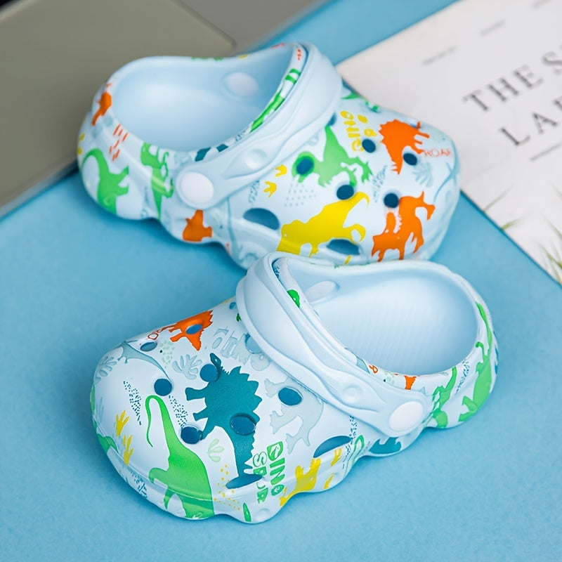 Kids Dinosaur Pattern Clogs Non-Slip Breathable EVA Slippers for Outdoor Activities