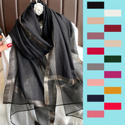 Bohemian Long Sequin Scarf Lightweight Airy Shawl for Beach, Festive or Daily Wear