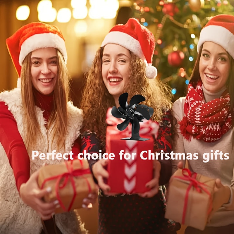 EcoPulse Issiqlik Quvvatlangan Yog'och Pechka Ventilyatori - 6-qo'zg'atuvchi alyuminiy fan bilan 1 dona to'plam, Jim yuqori tezlikda ishlash, Elektr energiyasi talab qilinmaydi, Turli komponentlar bilan to'liq, Ortqonishdan himoya qilish xususiyatlari.