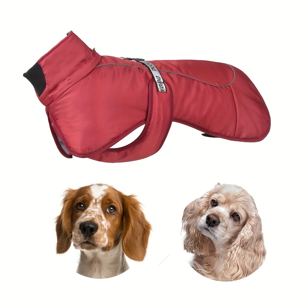 Waterproof Windproof Dog Jacket with Fleece Lining for Small to Large Breeds