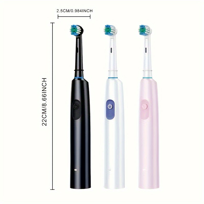 Electric Toothbrush Set with 8 Soft Nylon Replacement Heads Rechargeable Lithium Battery USB Charging Timer Beep Alert for Adults