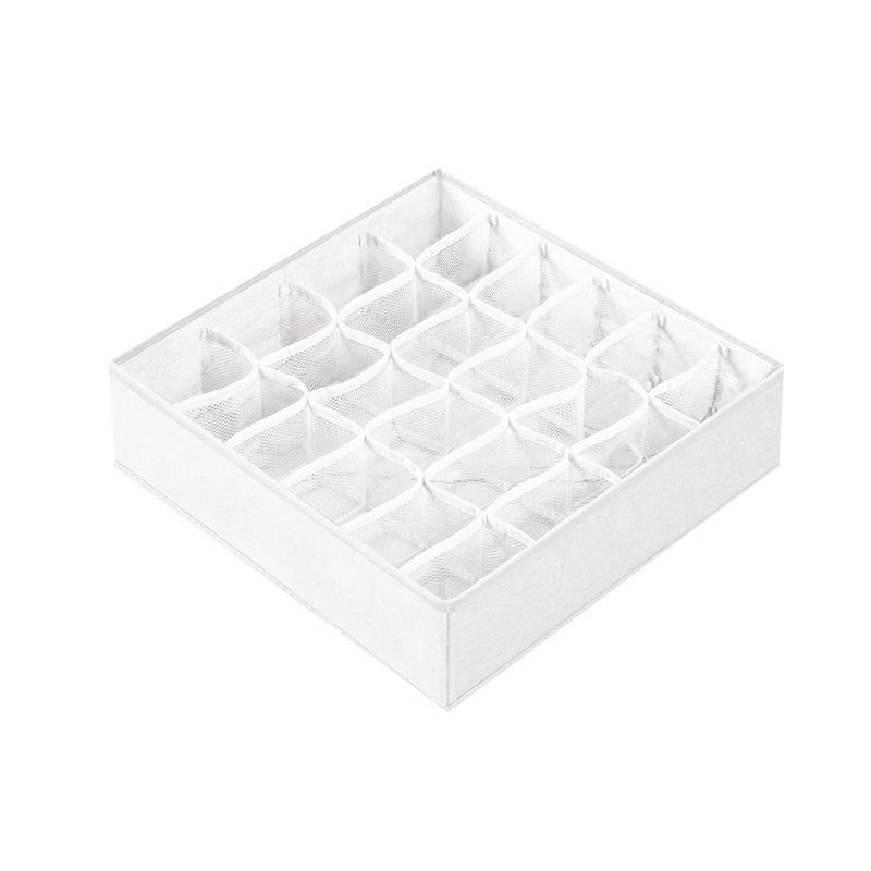 Caja de almacenamiento de ropa interior de tela con 24 compartimentos para calcetines y corbatas