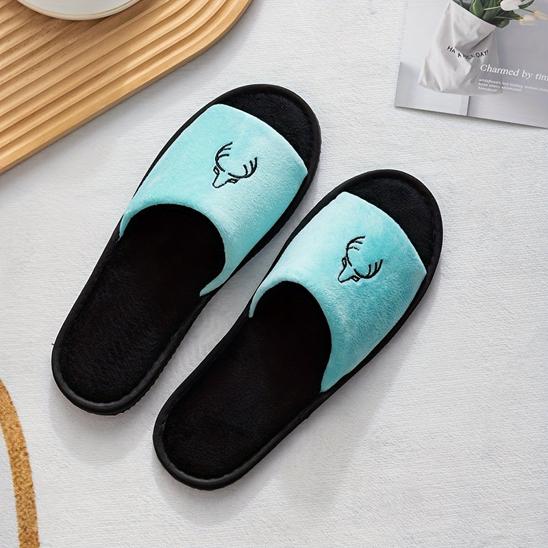 Women's Plush Non-Slip Disposable Indoor Slippers for Hotel Travel Winter