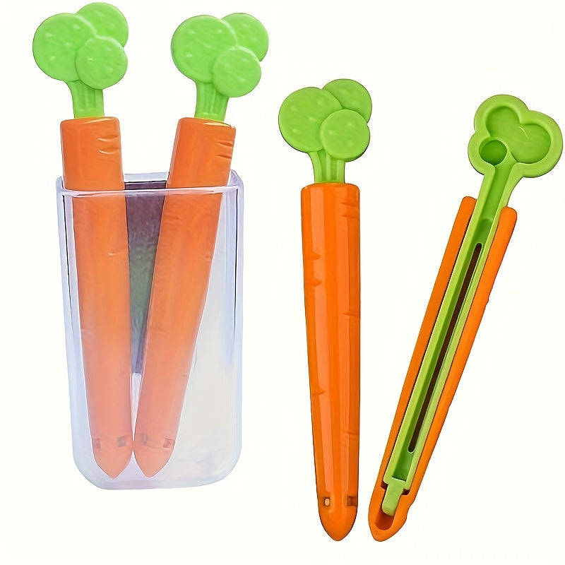 Carrot Shape Magnetic Bag Clips Set of 5 Reusable Plastic Food Sealers