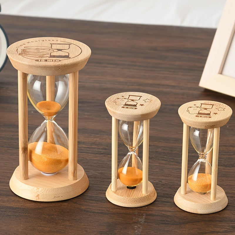 Wooden Sand Timer 1 Minute Glow-in-the-Dark Hourglass 9.4cm Home Decor